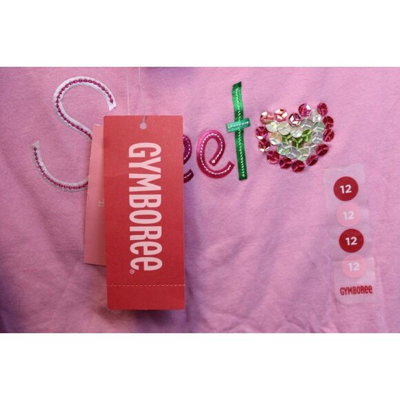 2006 Gymboree Sweetheart Valentine Day SWEET Sequin Shirt Pink Lettuce Edge sz12 - Picture 9 of 9